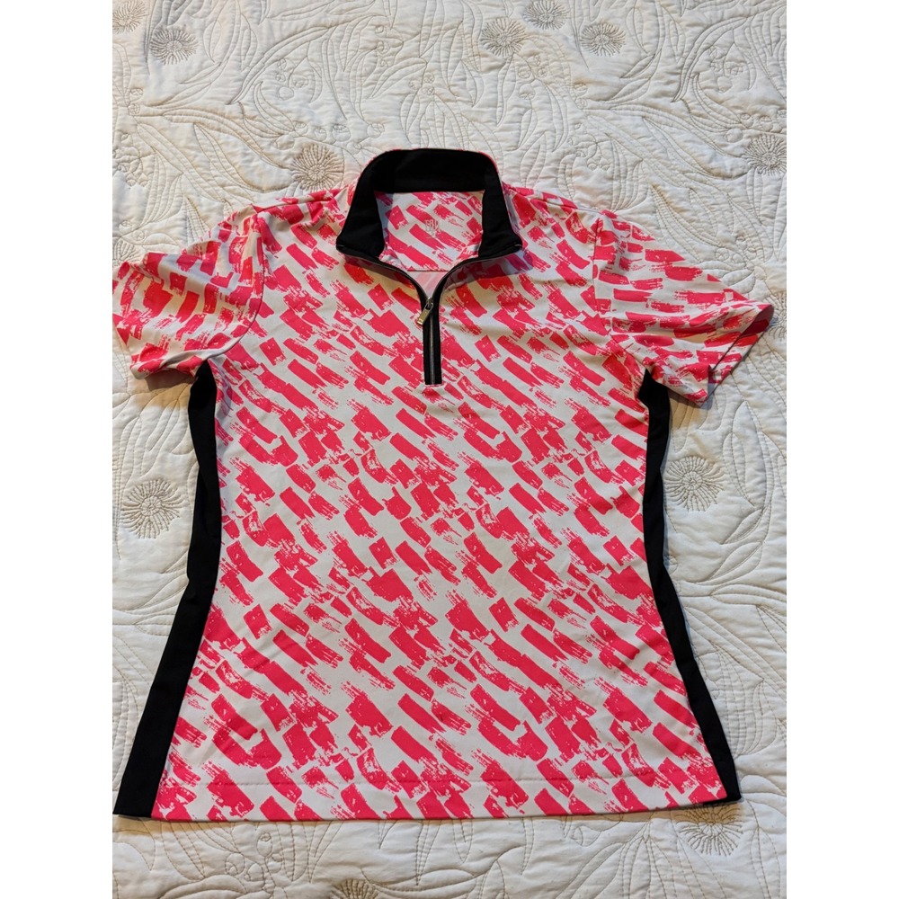 Tail 1/4 Zip Short Sleeve Athletic Shirt Women Abstract print Golf polo Small